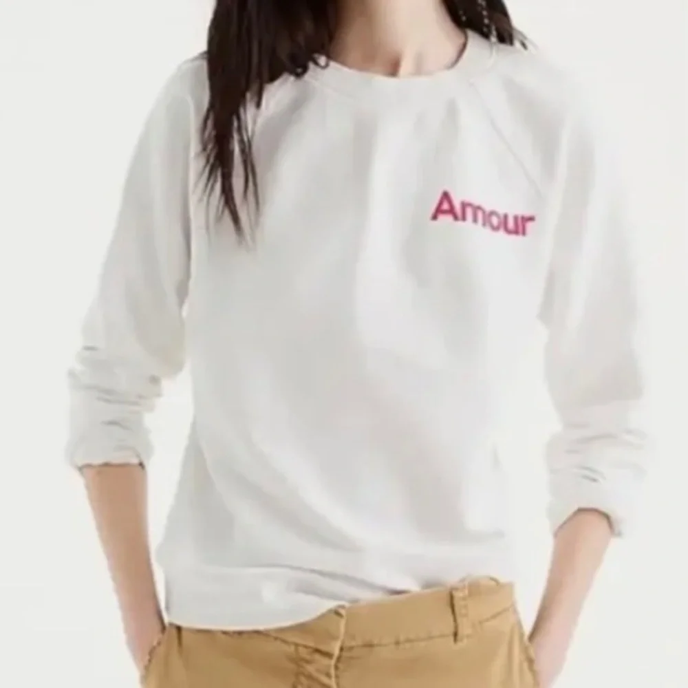 J.Crew Amour‎ white crewneck size small popover sweater